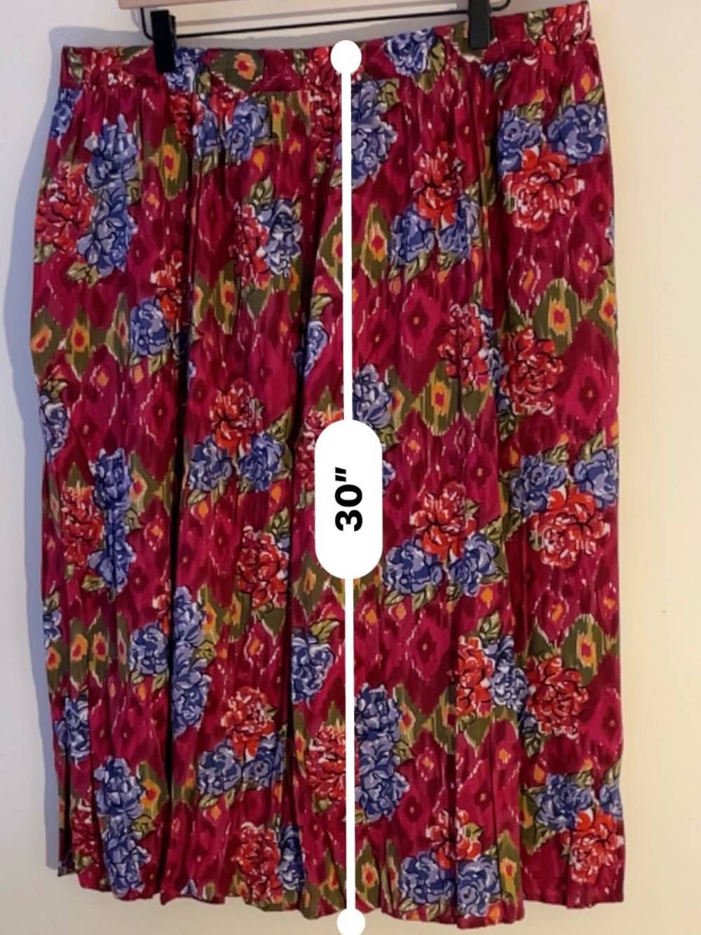 Floral Red Midi Skirt - Picture 4 of 4